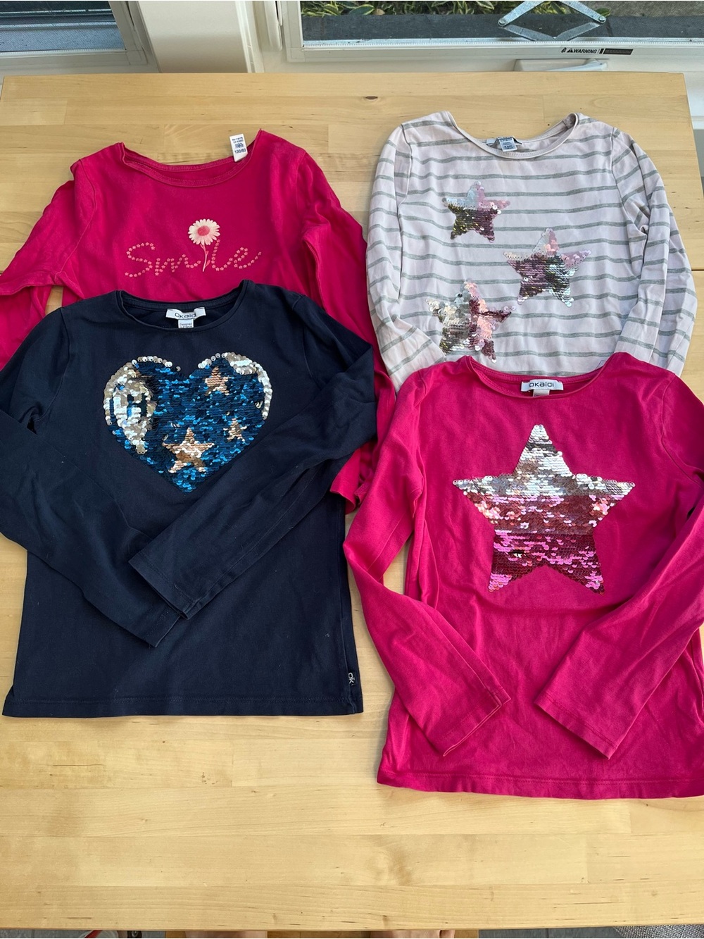 Set of 4 longsleeve Okaidi teas, size 8